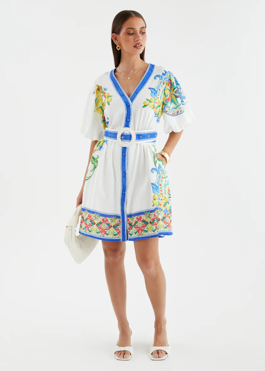 Cipriana Dress - White Positano - Image 6