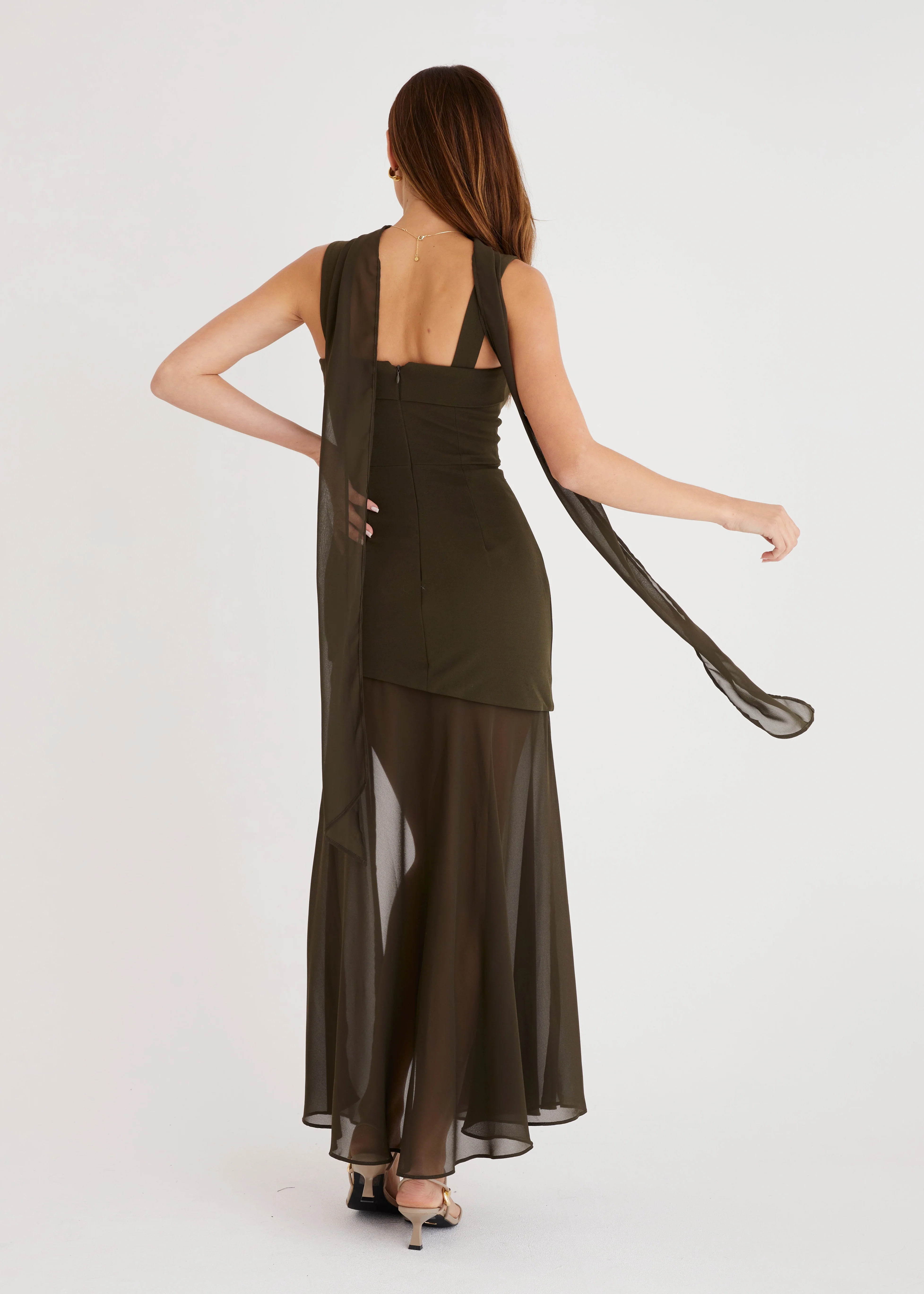 Claire Maxi Dress - Olive - Image 10