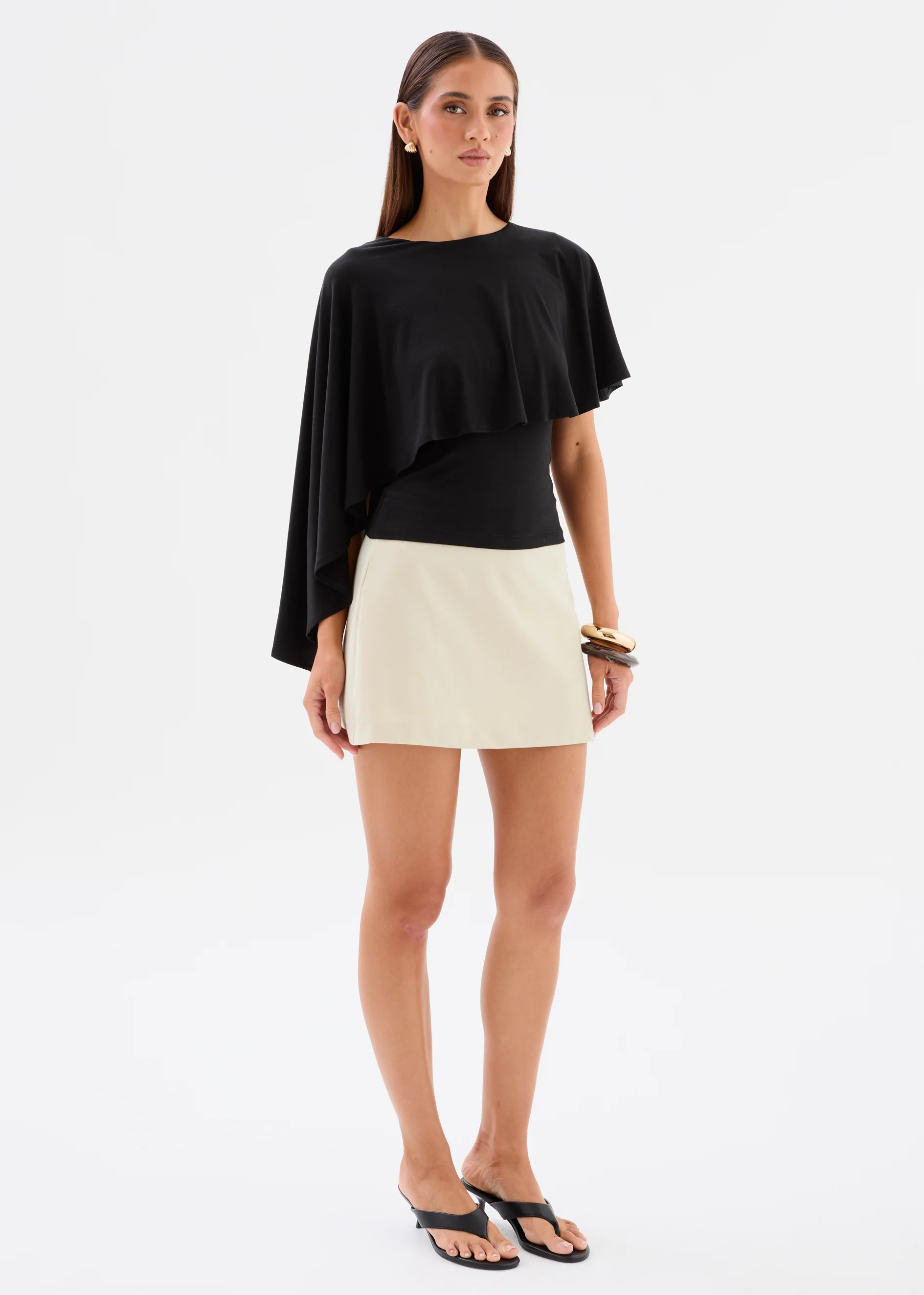 Clarince Cape Top - Black - Image 4