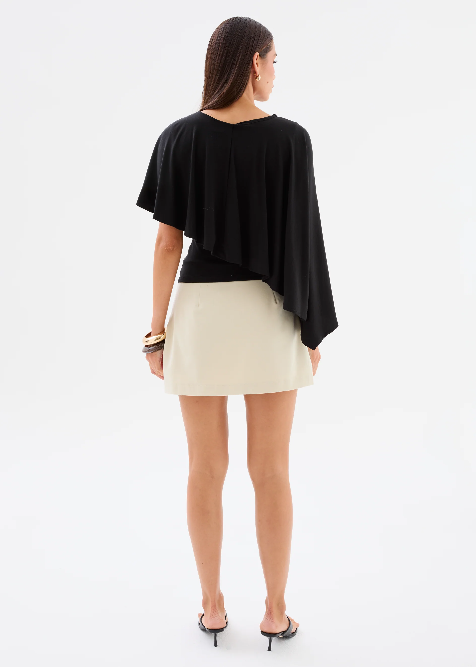 Clarince Cape Top - Black - Image 5