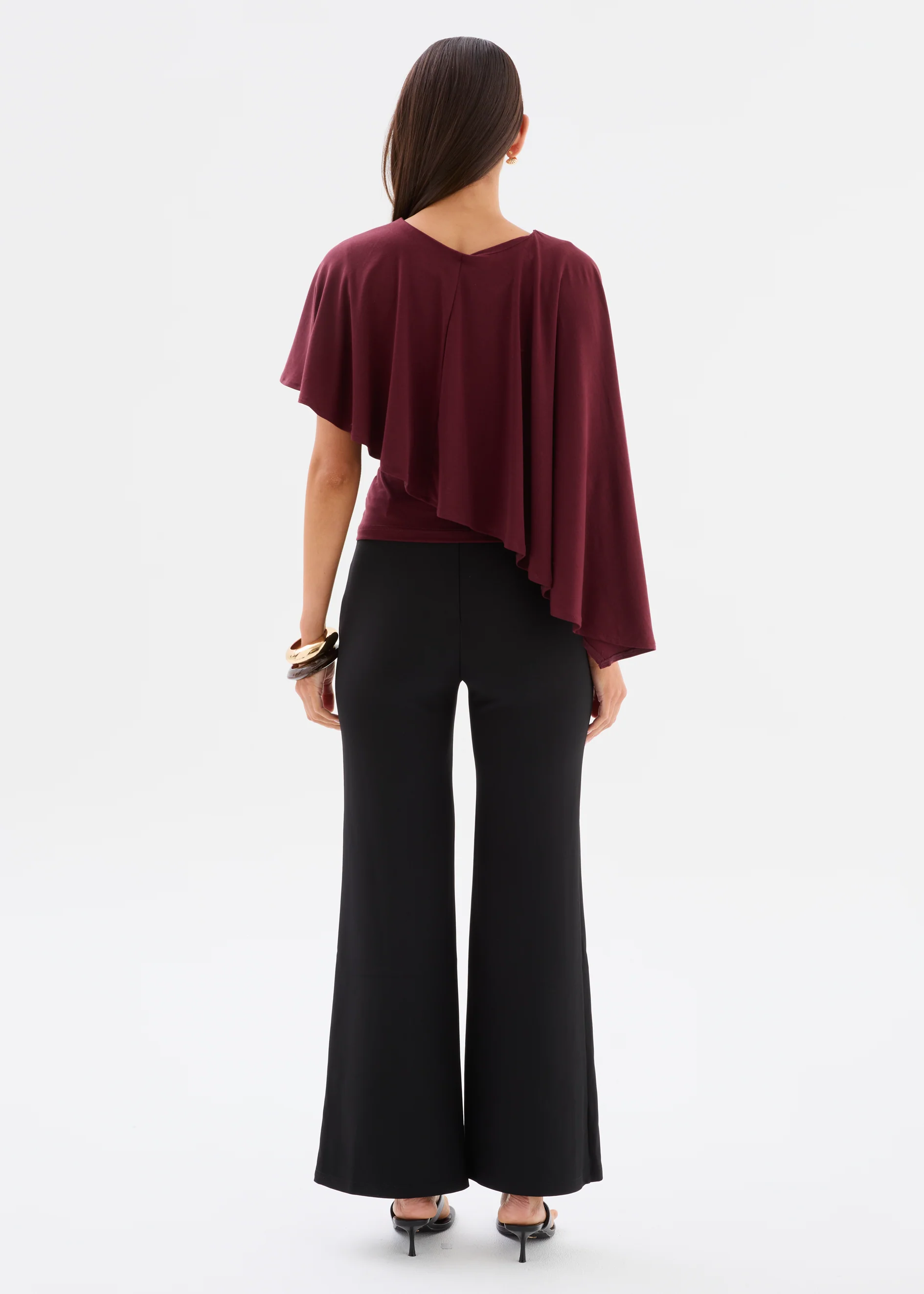 Clarince Cape Top - Cherry Chocolate - Image 5