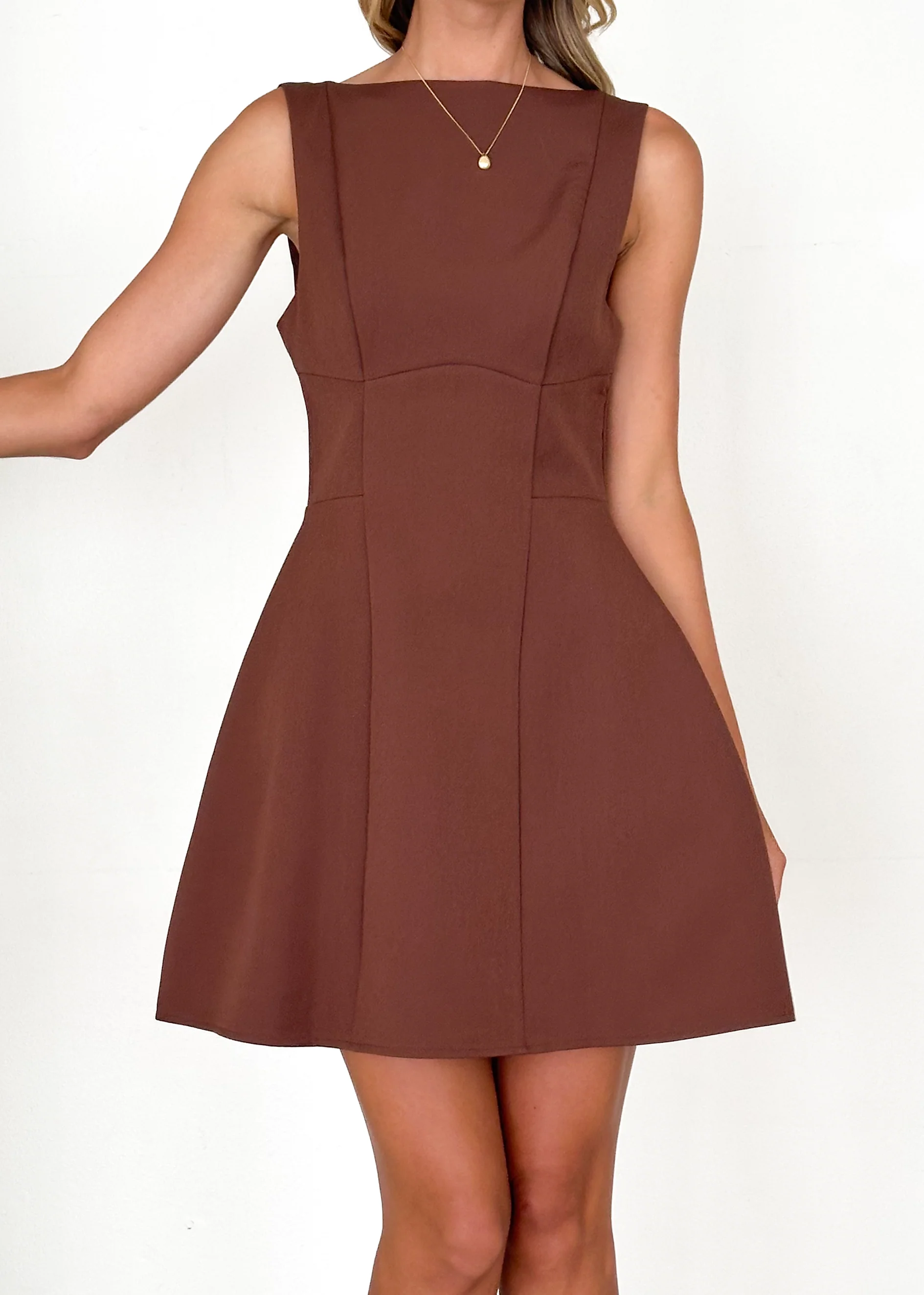 Clarissa Dress - Chocolate - Image 9