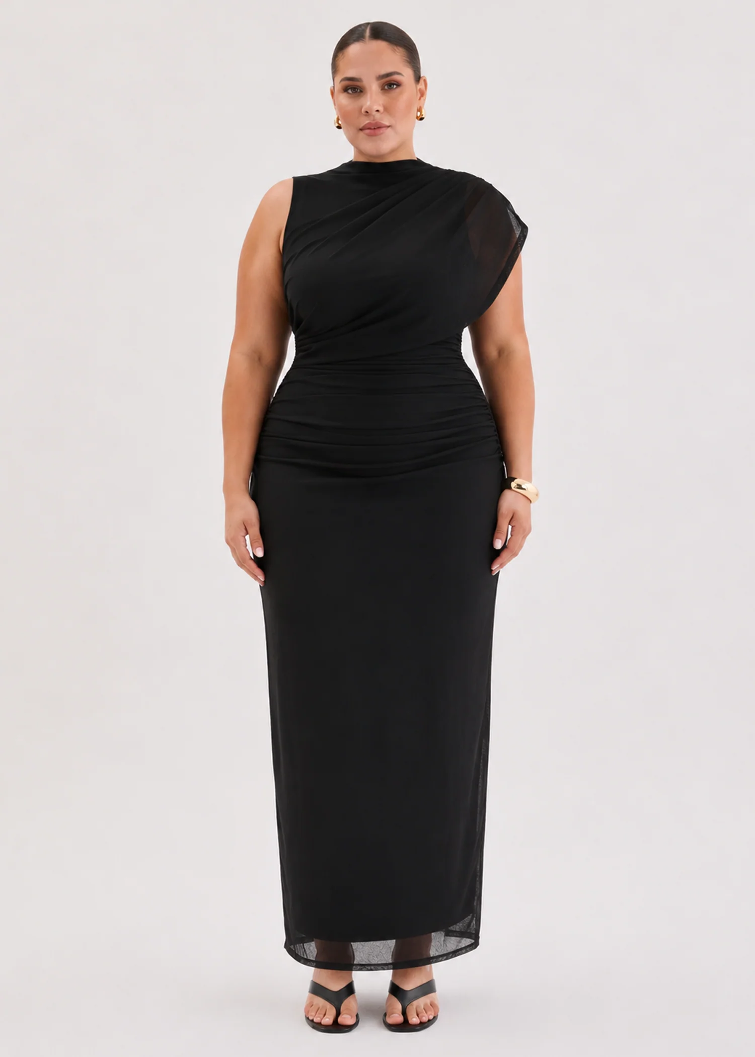 Clarisse Mesh Maxi Dress - Black - Image 4