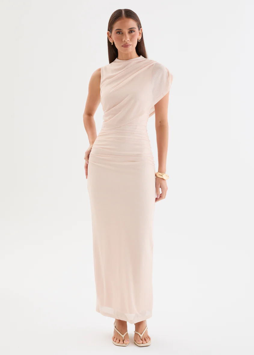 Clarisse Mesh Maxi Dress - Oat - Image 3