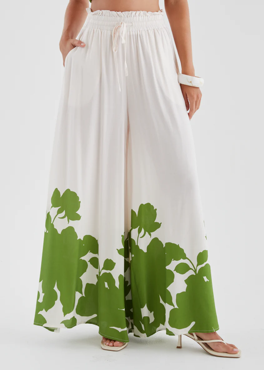 Codey Wide Leg Pants - Matcha Leaf - Image 3