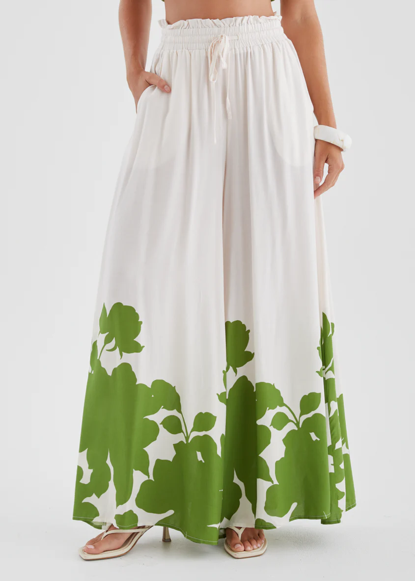 Codey Wide Leg Pants - Matcha Leaf - Image 7