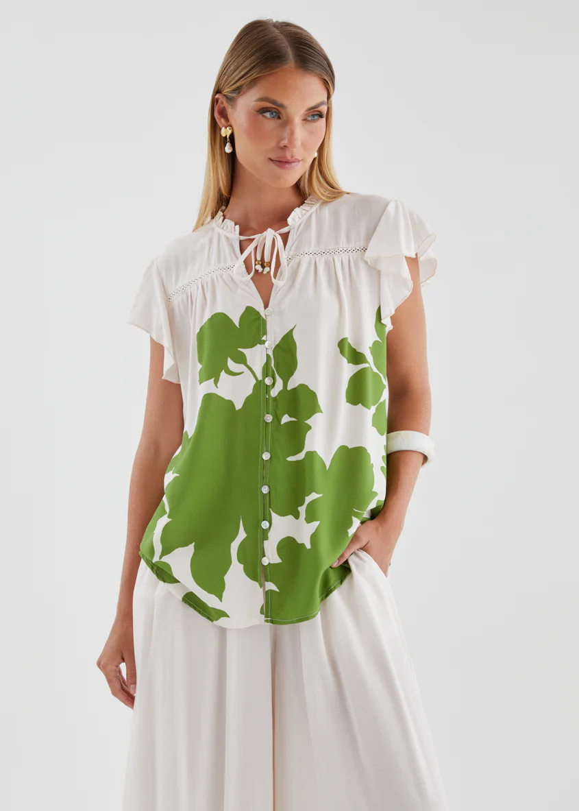 Colbie Blouse - Matcha Leaf - Image 5