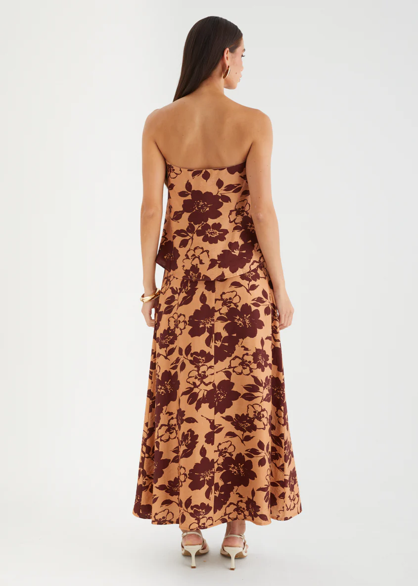 Cortez Maxi Skirt - Copper Floral - Image 5
