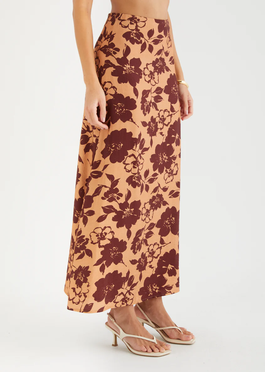 Cortez Maxi Skirt - Copper Floral - Image 7