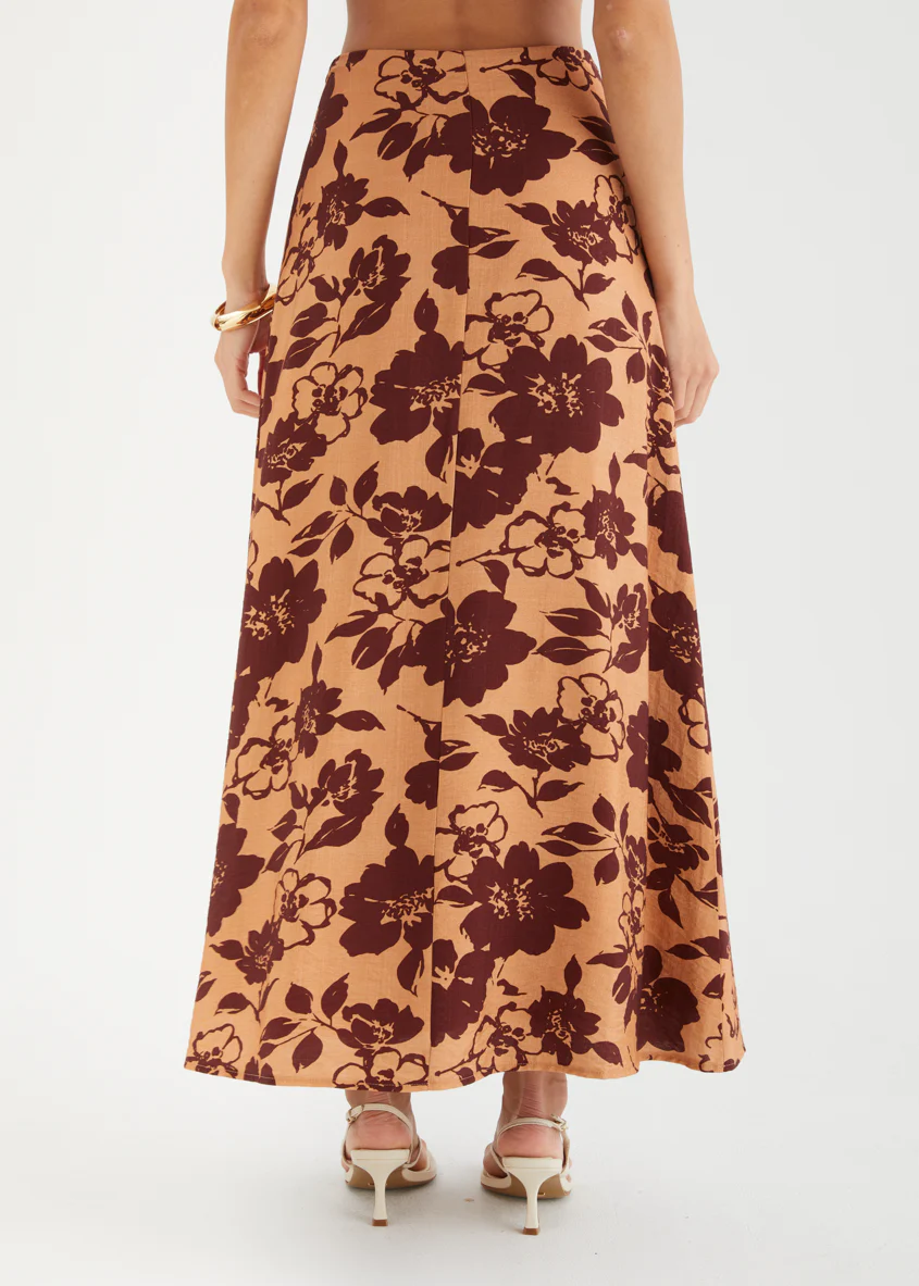 Cortez Maxi Skirt - Copper Floral - Image 8