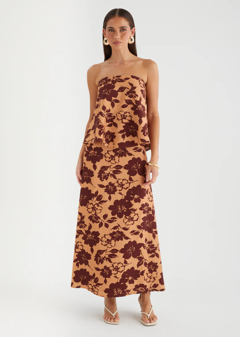 Cortez Strapless Top - Copper Floral - Image 2