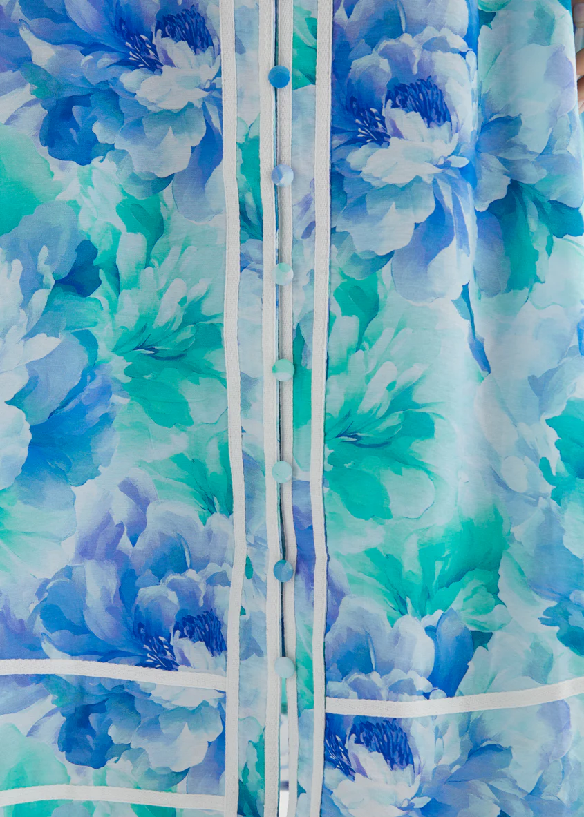 Dafina Maxi Dress - Aqua Floral - Image 8