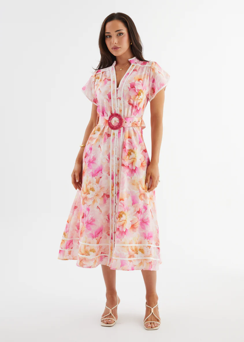 Dafina Maxi Dress - Magenta Floral - Image 4