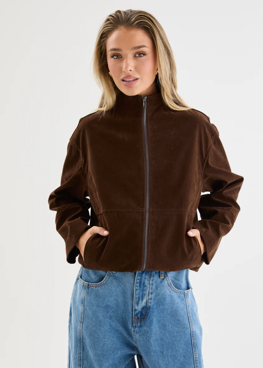 Dallas Suede Jacket - Chocolate