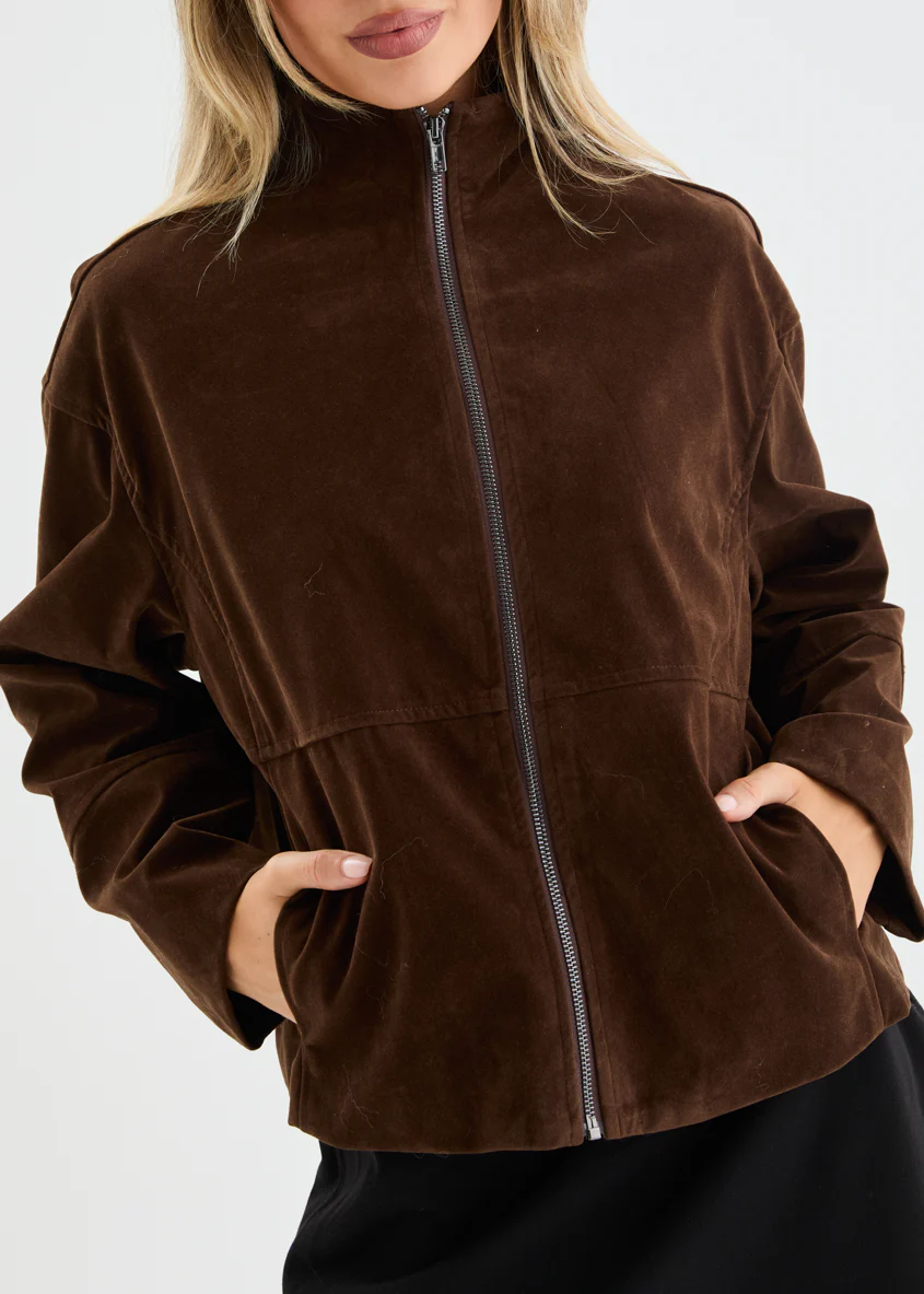 Dallas Suede Jacket - Chocolate - Image 12