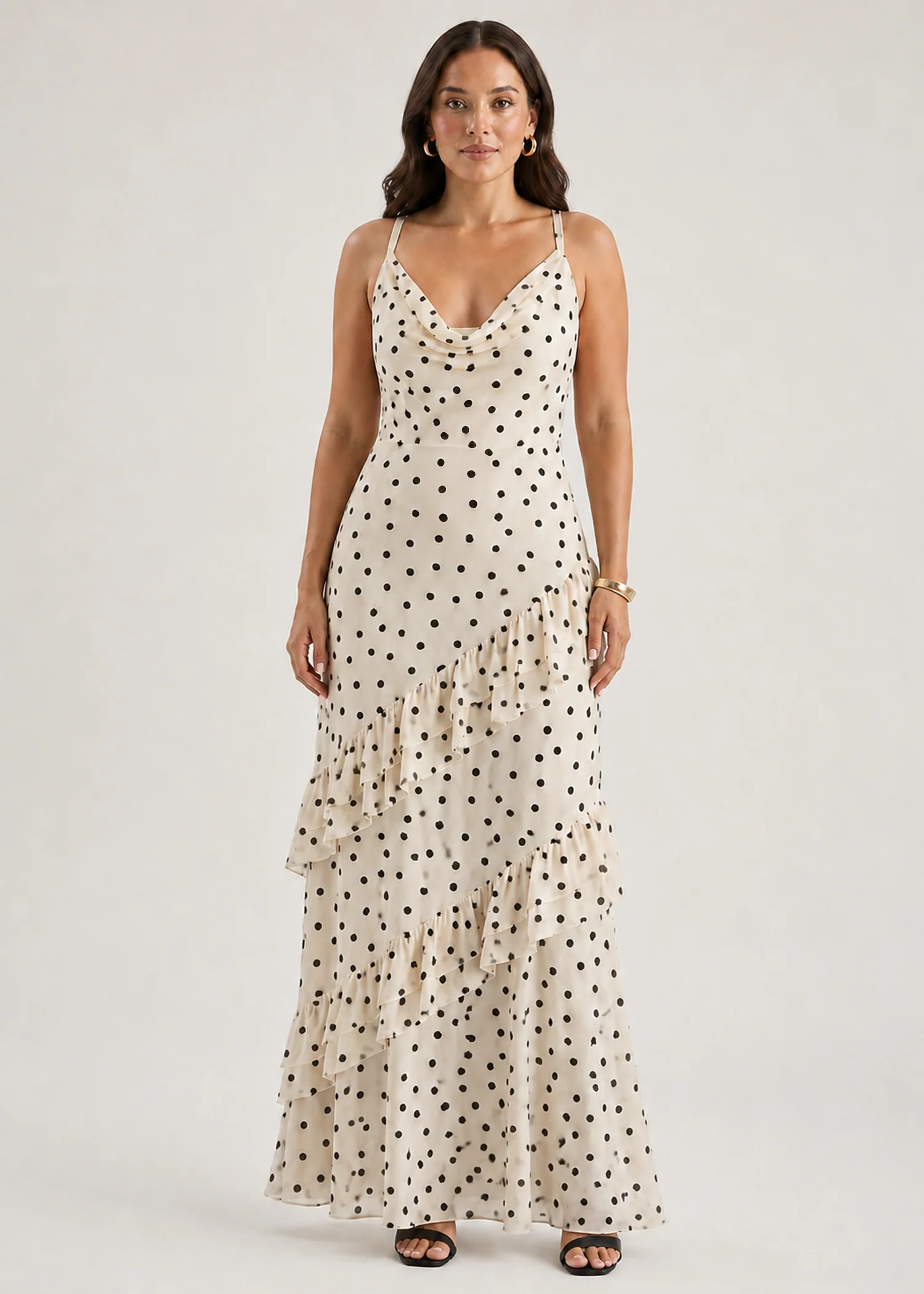 Damica Maxi Dress - Cream Polka - Image 11