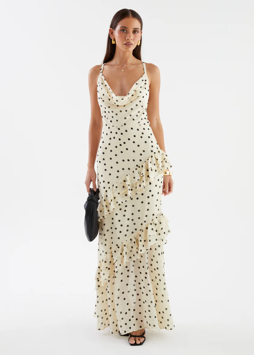 Damica Maxi Dress - Cream Polka - Image 5