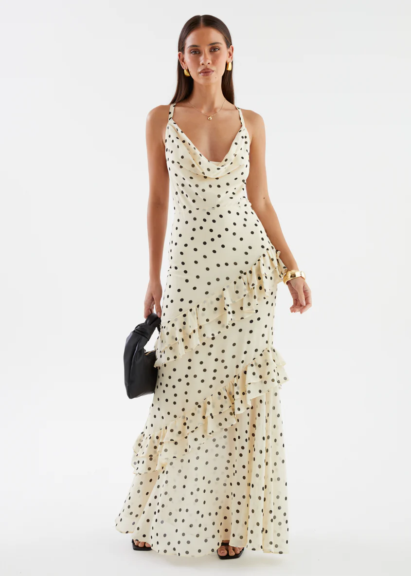 Damica Maxi Dress - Cream Polka - Image 6