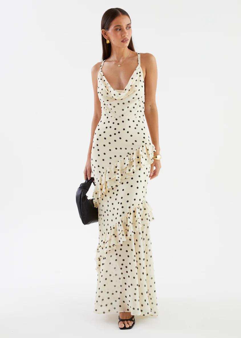 Damica Maxi Dress - Cream Polka - Image 7
