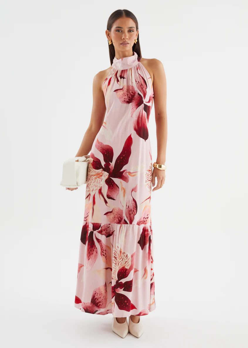 Danica Halter Maxi Dress - Blush Lily - Image 3