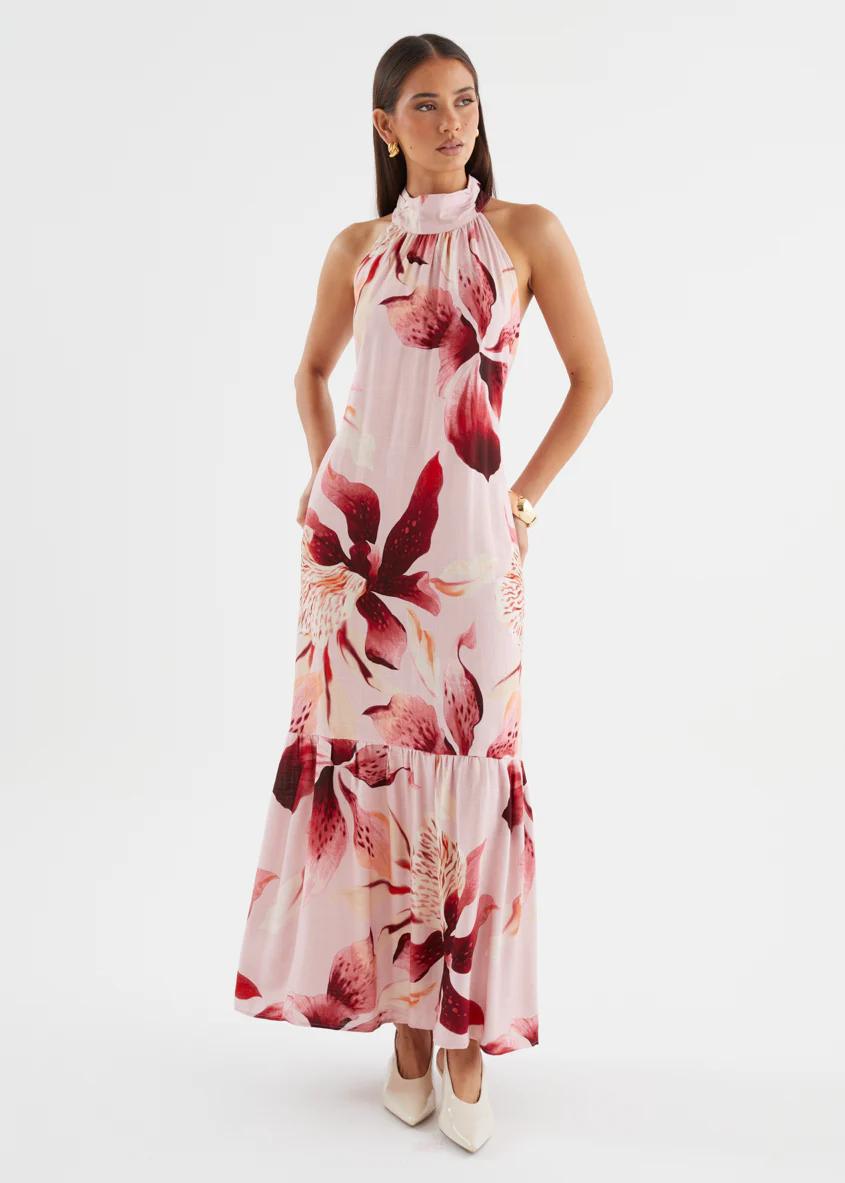 Danica Halter Maxi Dress - Blush Lily - Image 7