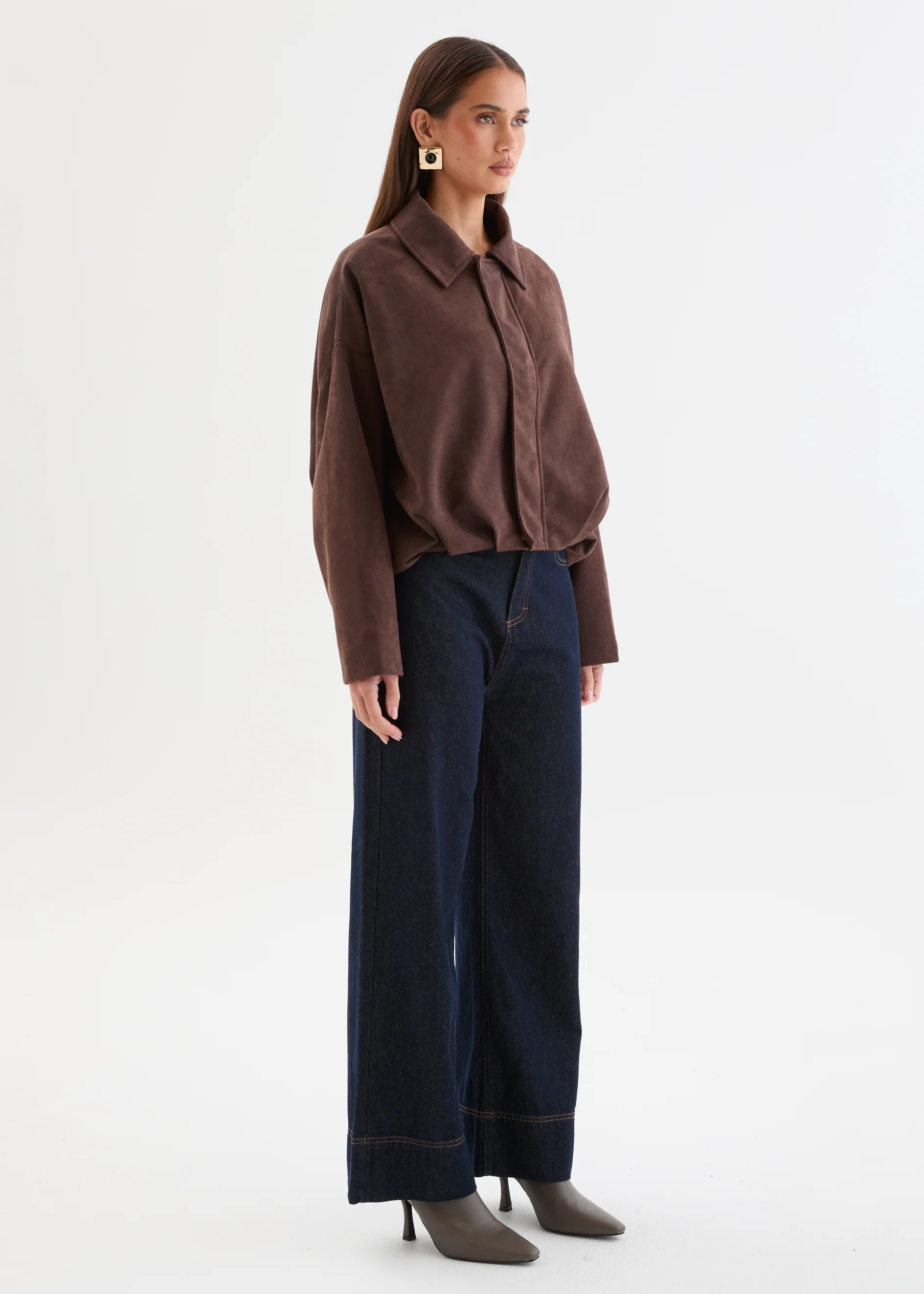 Danni Suede Cropped Jacket - Umber - Image 3