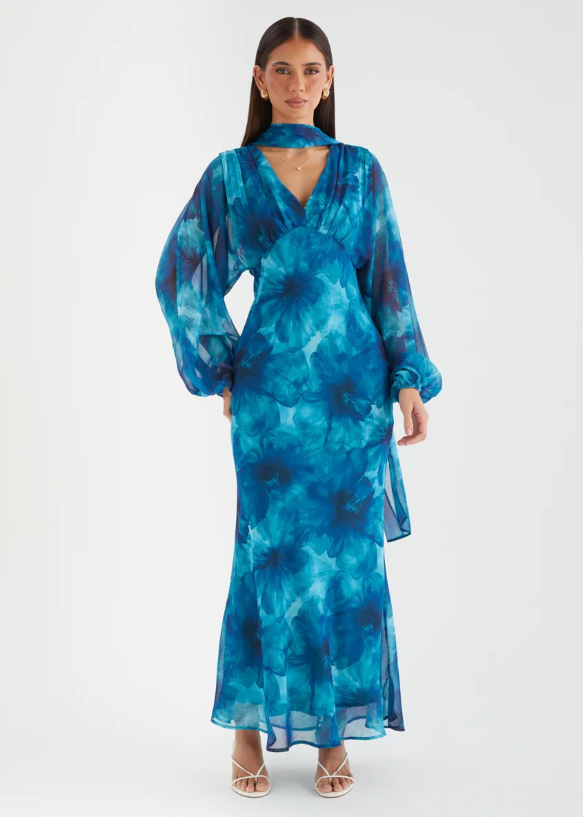 Darlene Maxi Dress - Turquoise Floral