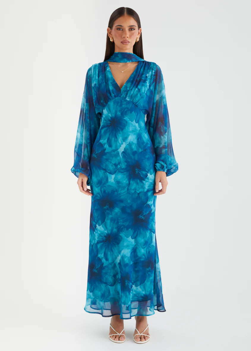 Darlene Maxi Dress - Turquoise Floral - Image 4