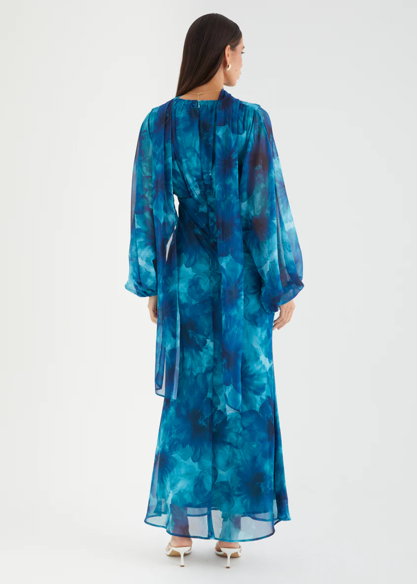 Darlene Maxi Dress - Turquoise Floral - Image 6