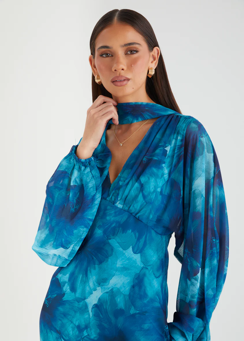 Darlene Maxi Dress - Turquoise Floral - Image 7