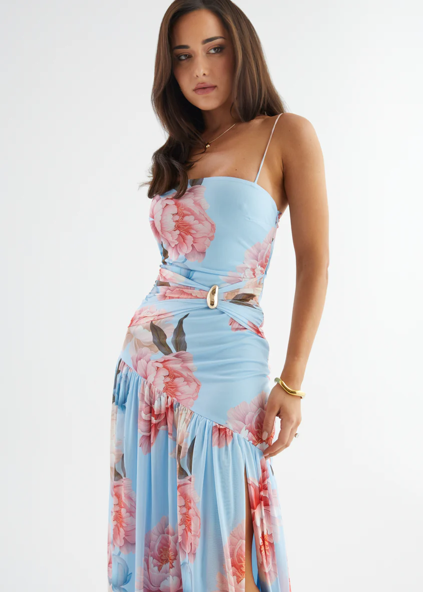 Darlia Maxi Dress - Blue Flowers - Image 4