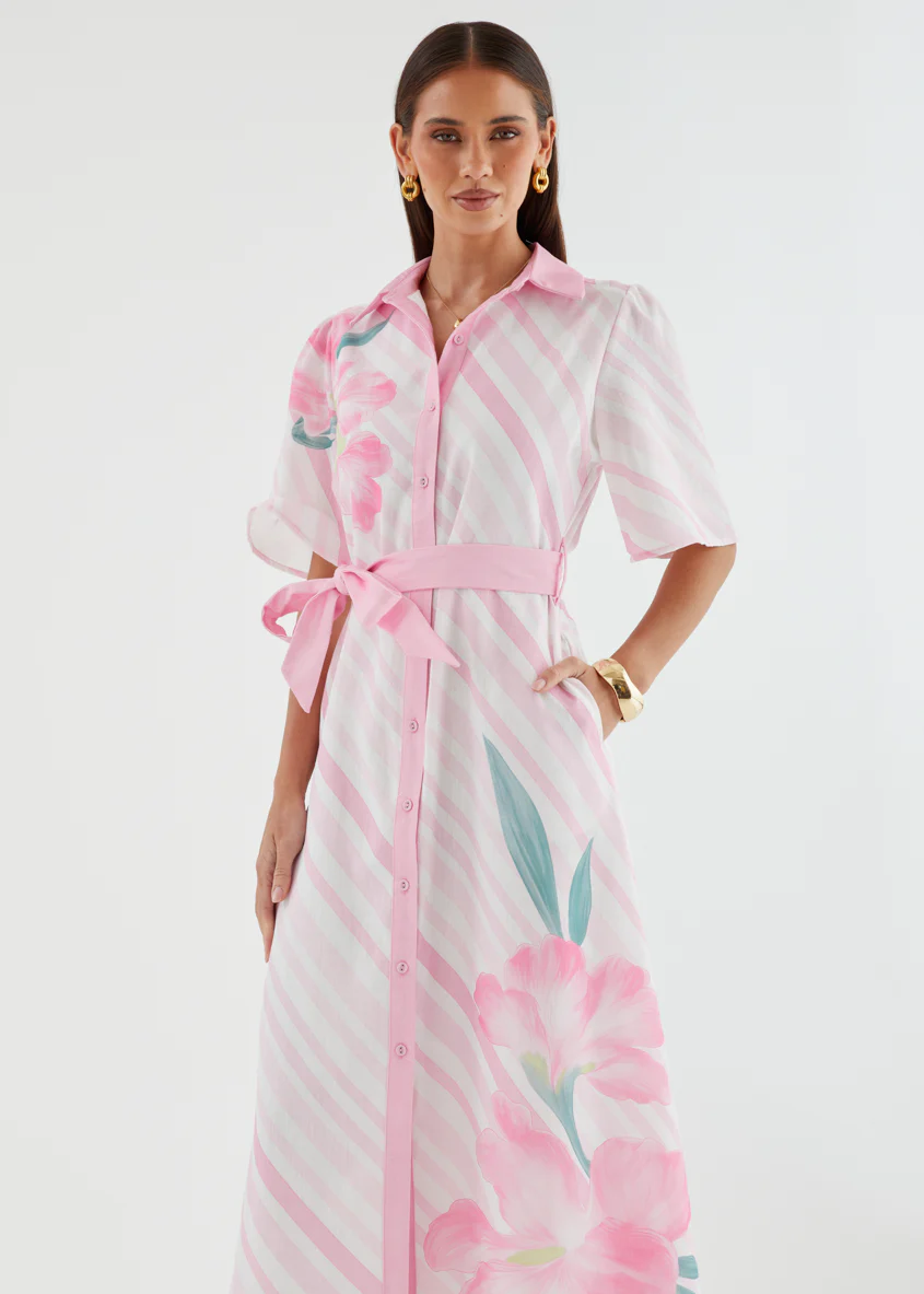 Debbi Maxi Dress - Pink Stripe - Image 3