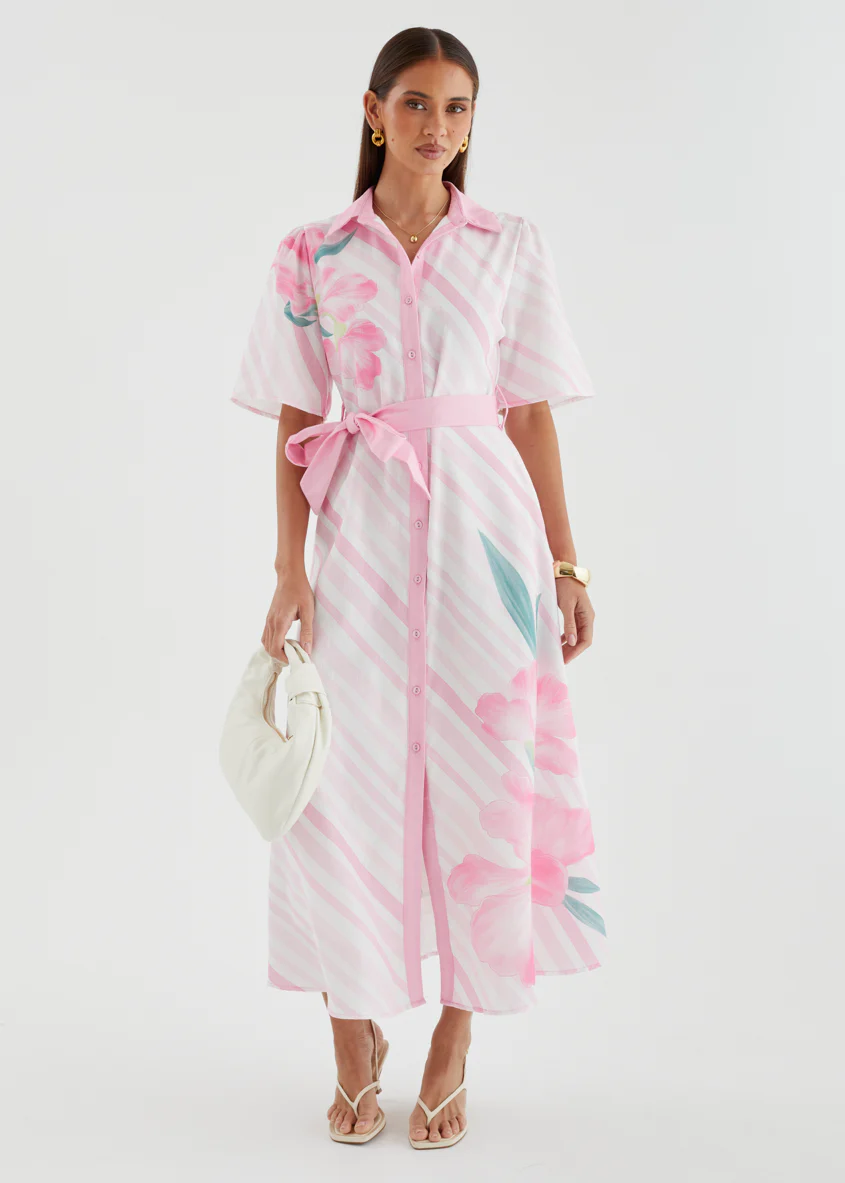Debbi Maxi Dress - Pink Stripe - Image 4