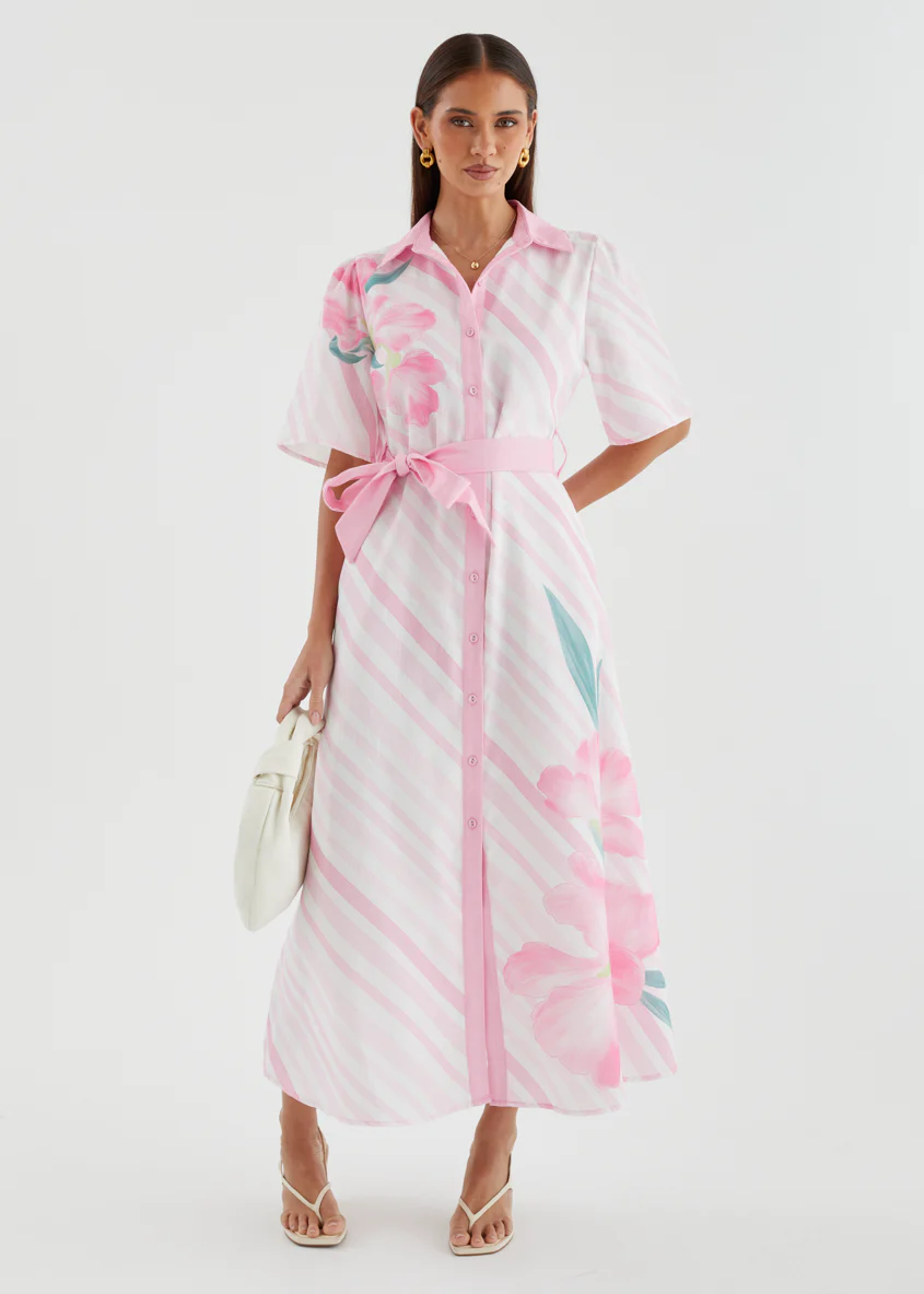 Debbi Maxi Dress - Pink Stripe - Image 5