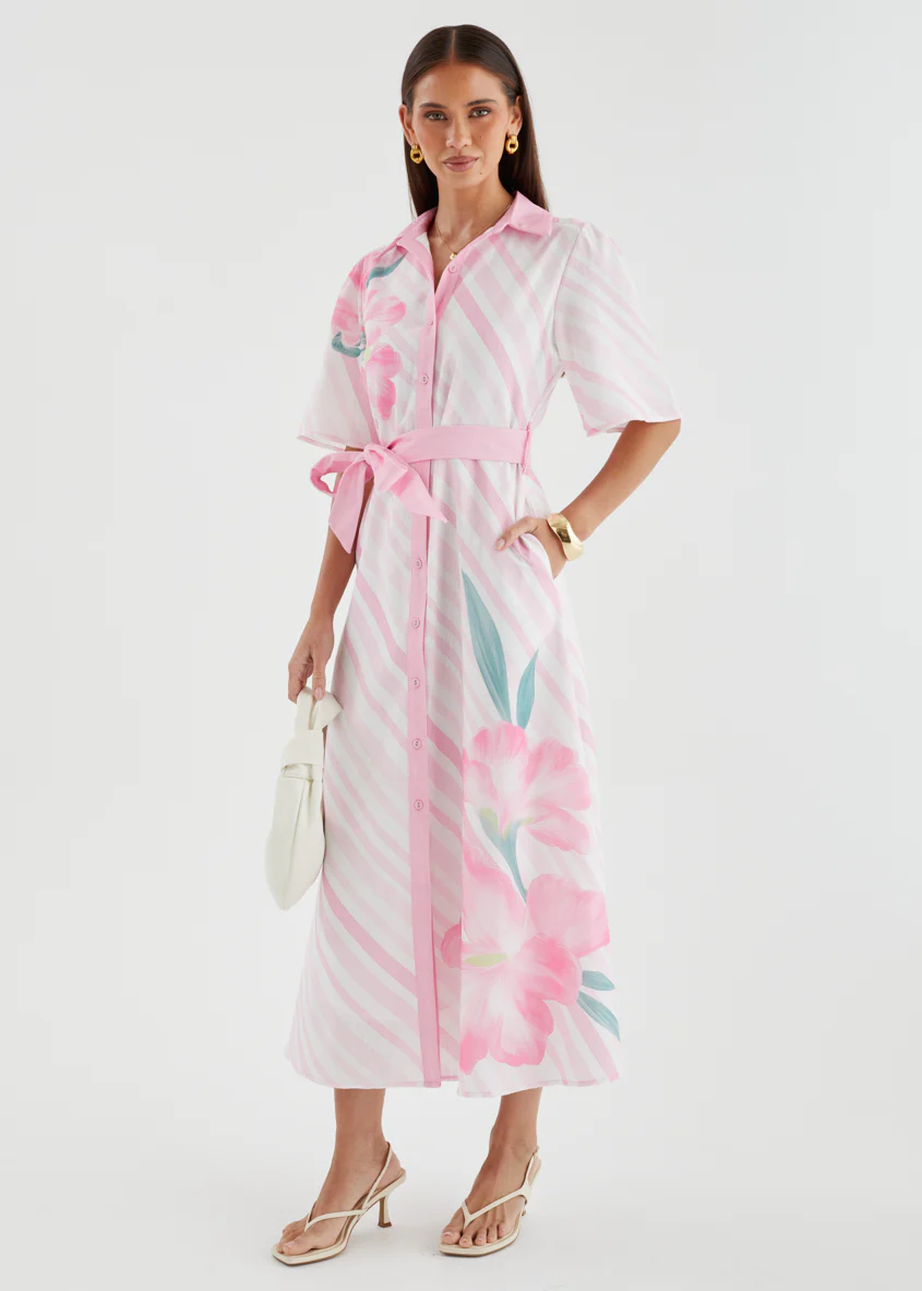 Debbi Maxi Dress - Pink Stripe - Image 6