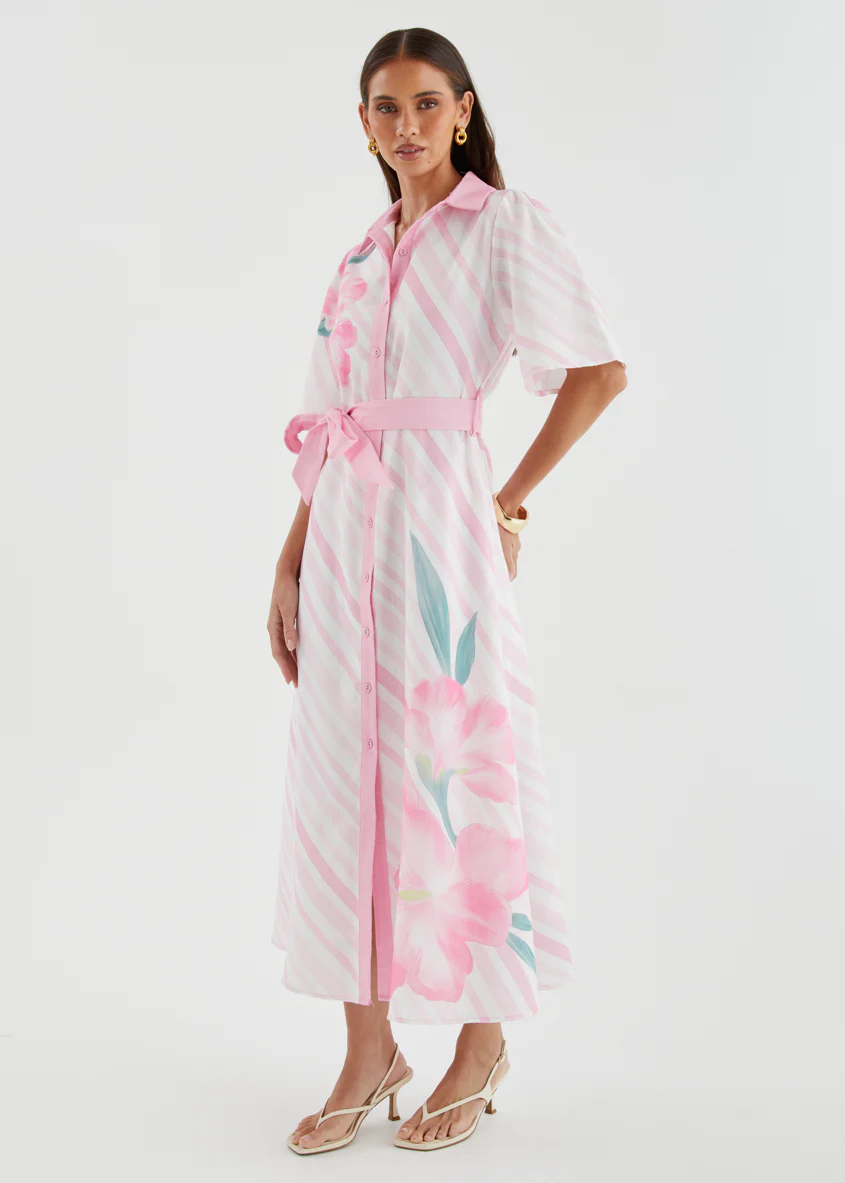 Debbi Maxi Dress - Pink Stripe - Image 7
