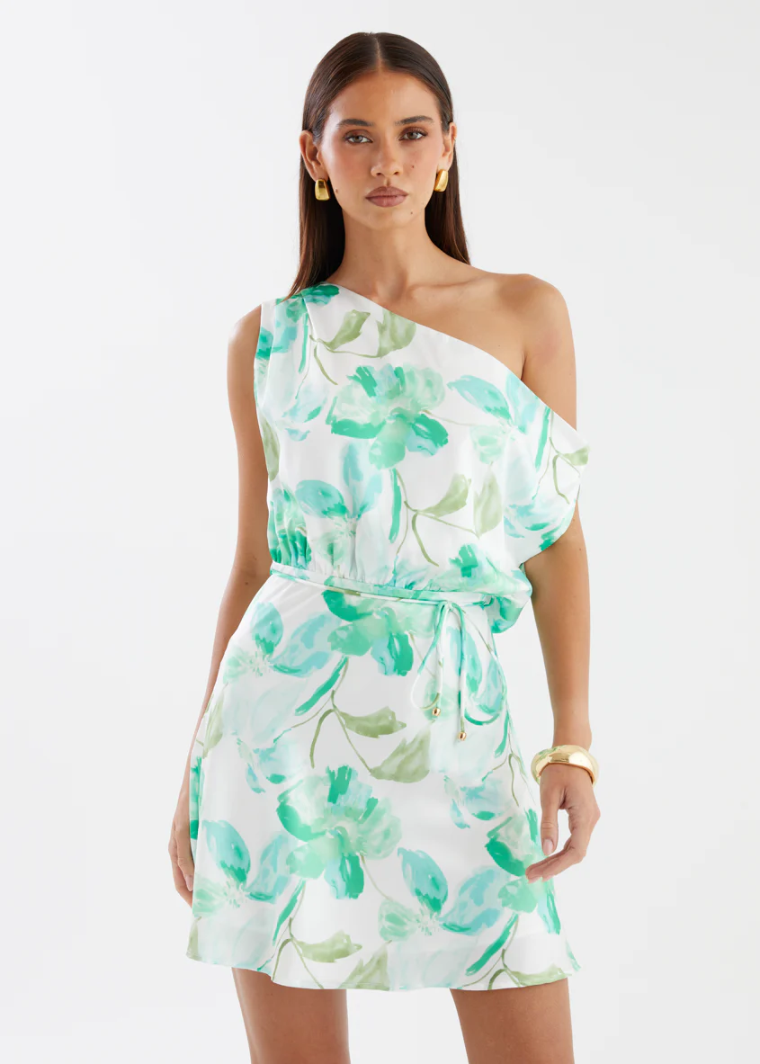 Delba Drop Shoulder Dress - Mint Floral - Image 3