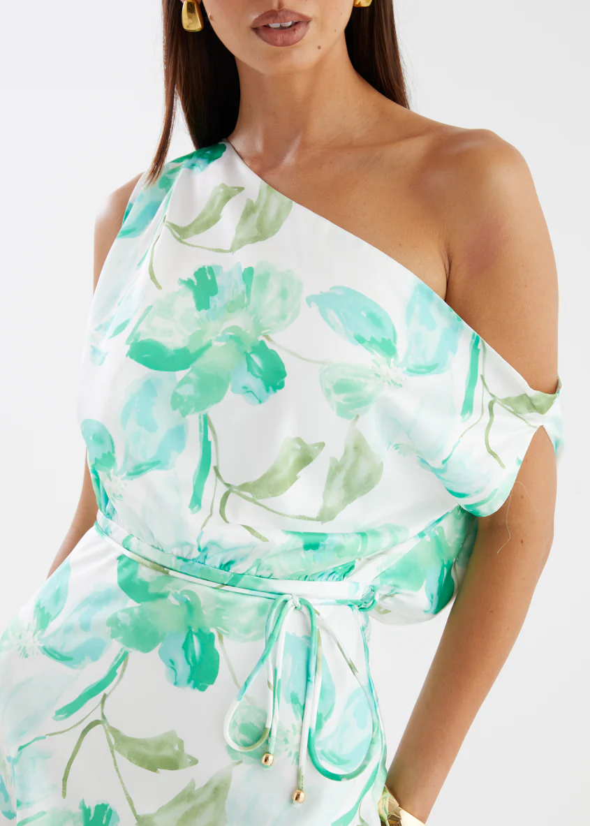 Delba Drop Shoulder Dress - Mint Floral - Image 8