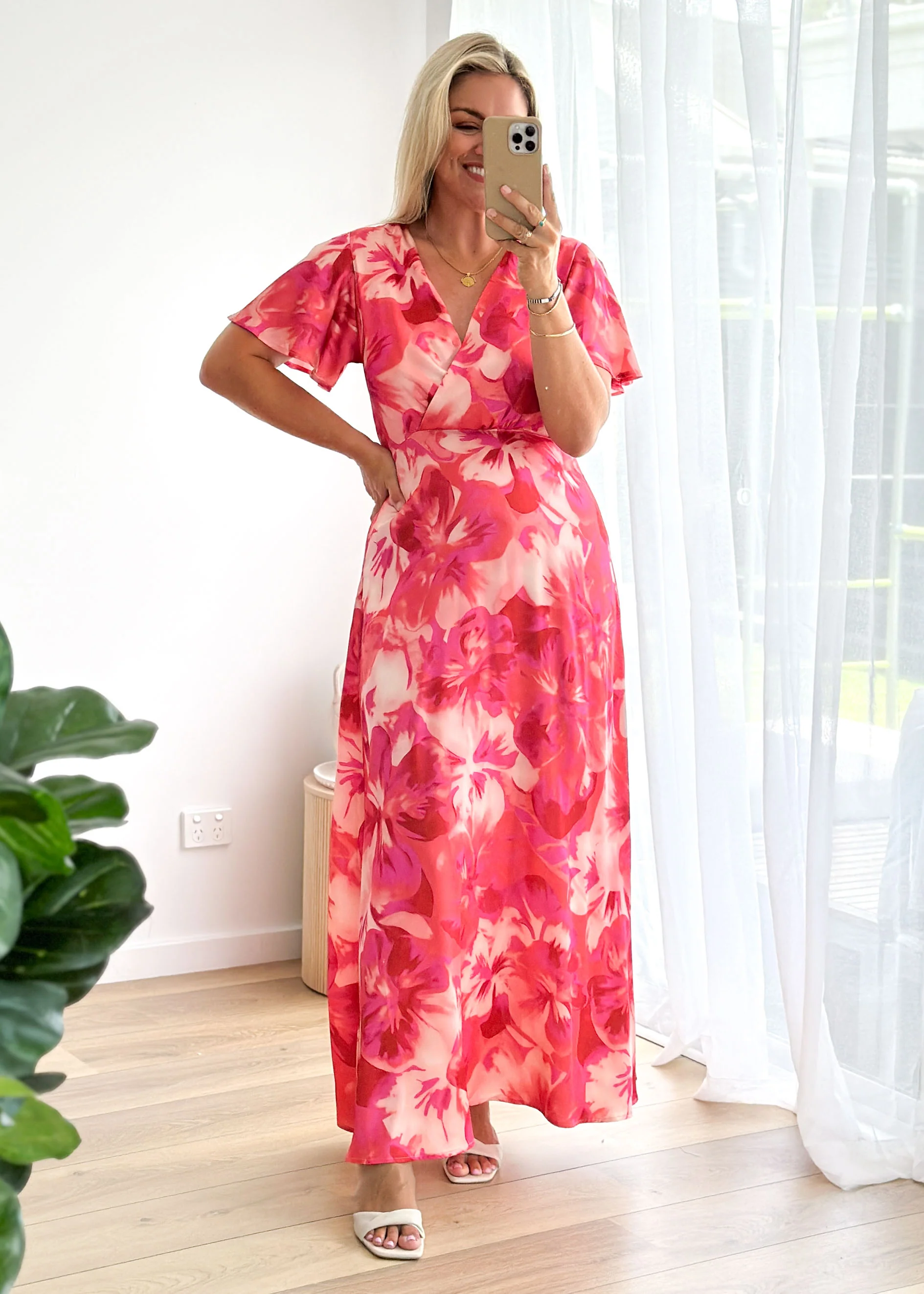 Delphine Maxi Dress - Berry Flowers - Image 3