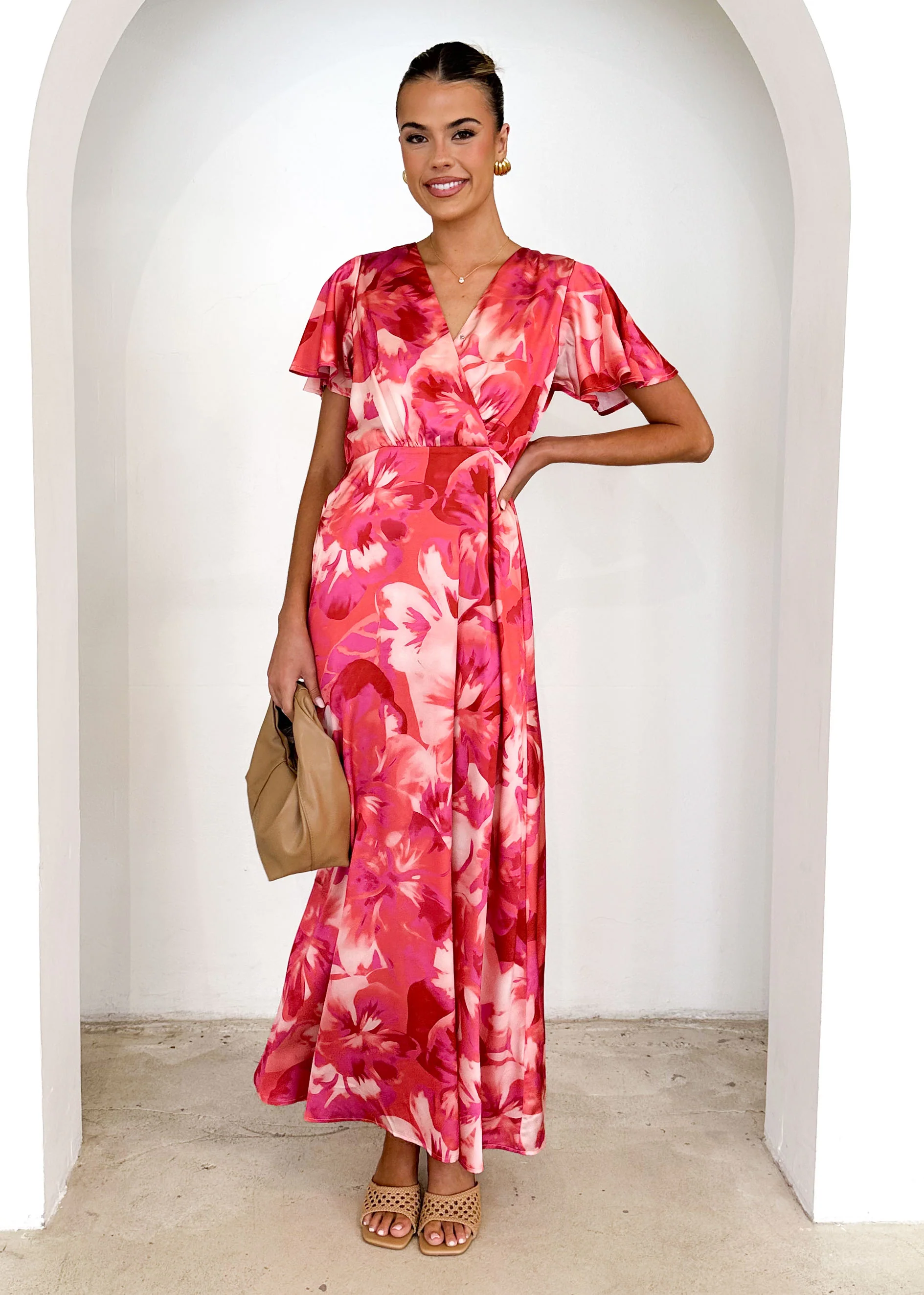 Delphine Maxi Dress - Berry Flowers - Image 4