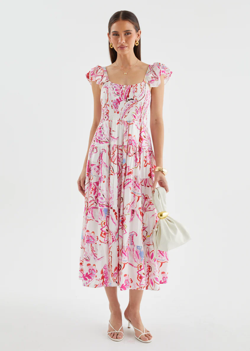 Deluca Midi Dress - Botanical Pink - Image 13