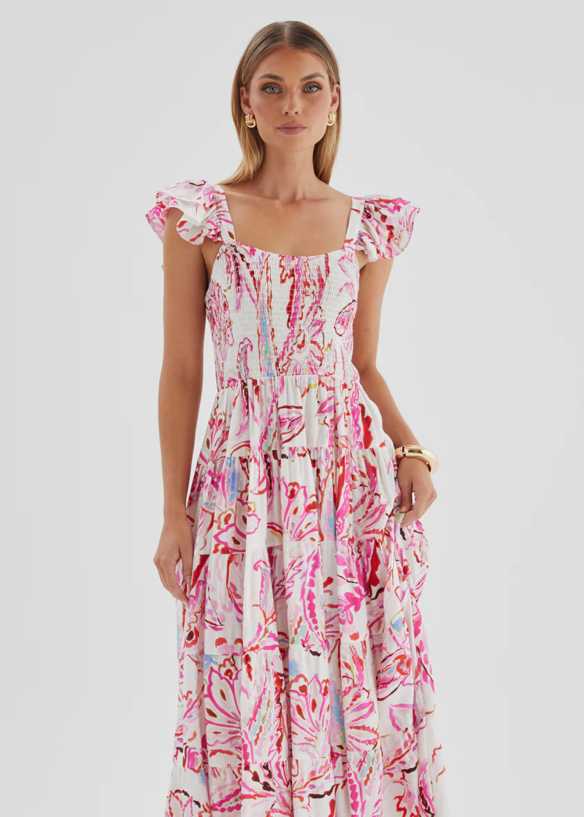 Deluca Midi Dress - Botanical Pink - Image 4