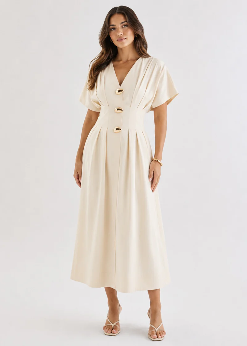 Demmi Midi Dress - Ecru - Image 4