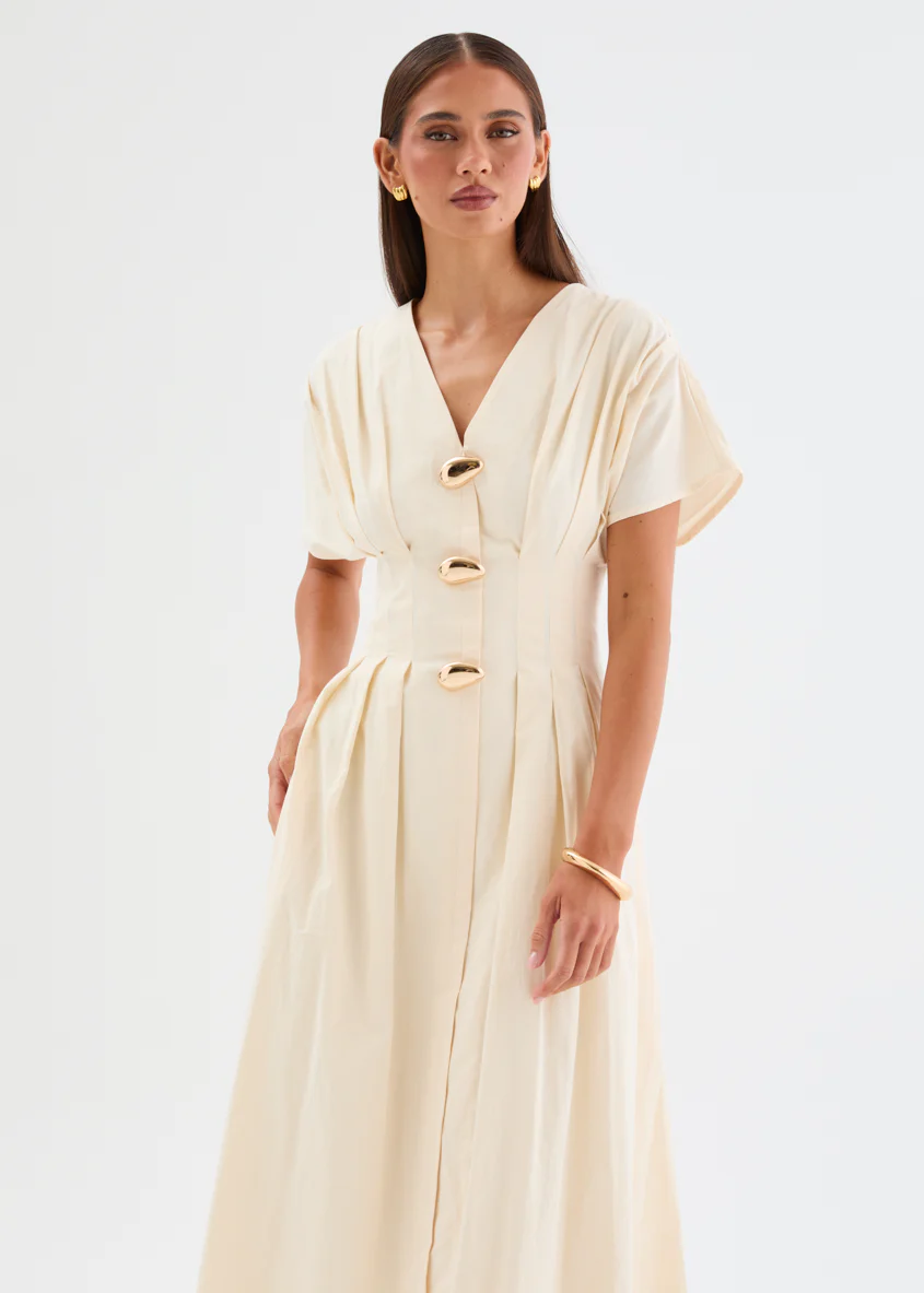 Demmi Midi Dress - Ecru - Image 6