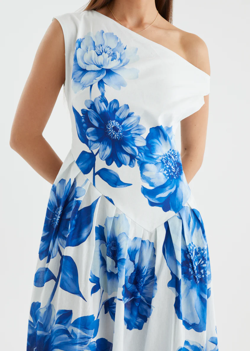 Deon Drop Shoulder Maxi Dress - Cobalt Dahlia - Image 11