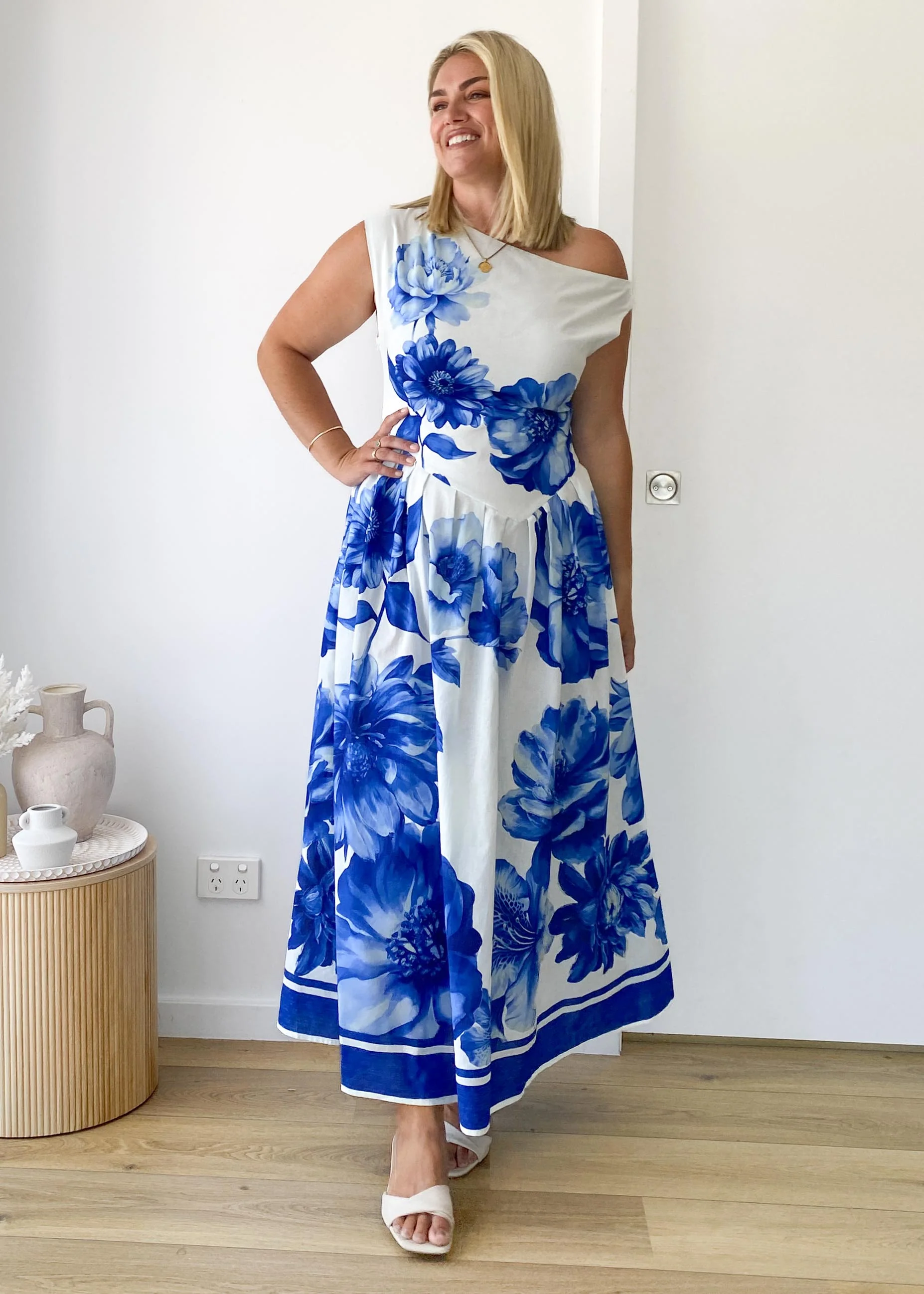 Deon Drop Shoulder Maxi Dress - Cobalt Dahlia - Image 4