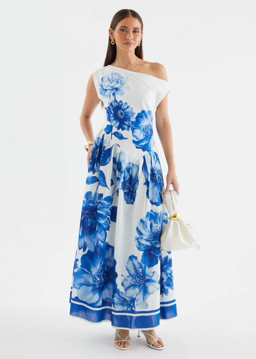 Deon Drop Shoulder Maxi Dress - Cobalt Dahlia - Image 5
