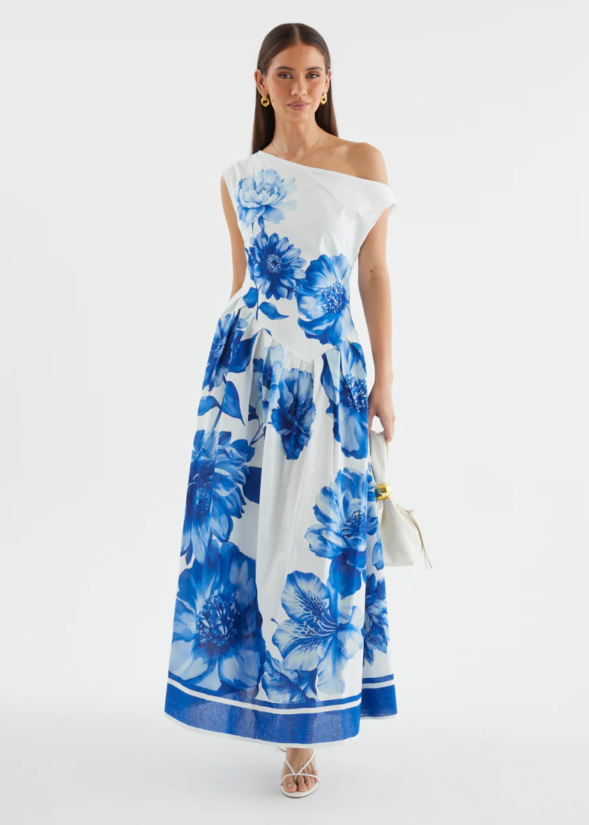 Deon Drop Shoulder Maxi Dress - Cobalt Dahlia - Image 8