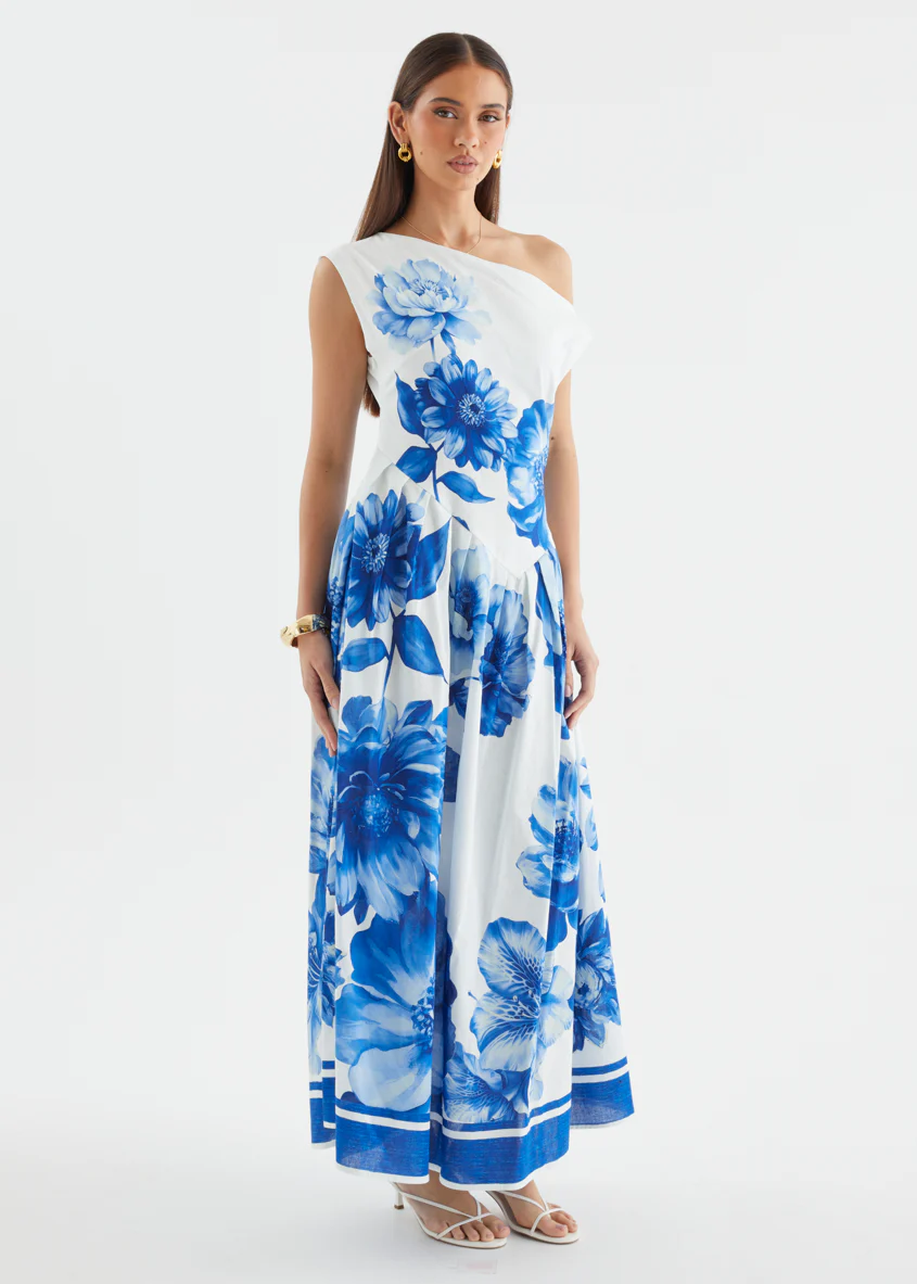 Deon Drop Shoulder Maxi Dress - Cobalt Dahlia - Image 9