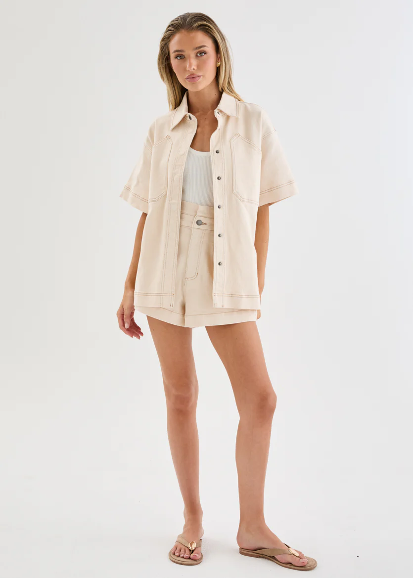 Devorah Denim Shirt - Ecru - Image 3